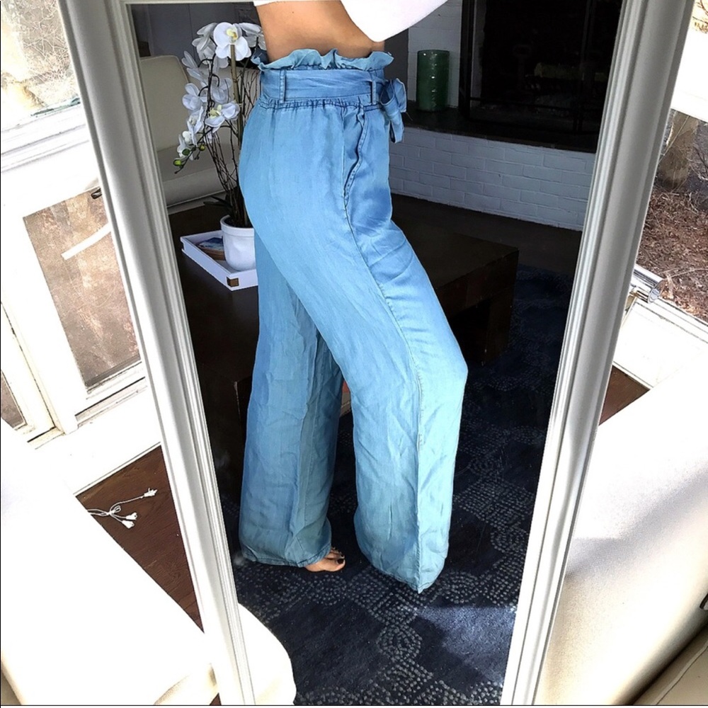 LAST ONE ‼️ S/L 👉🏼 Blue Wide Leg Pants 💦 - Picture 3 of 8